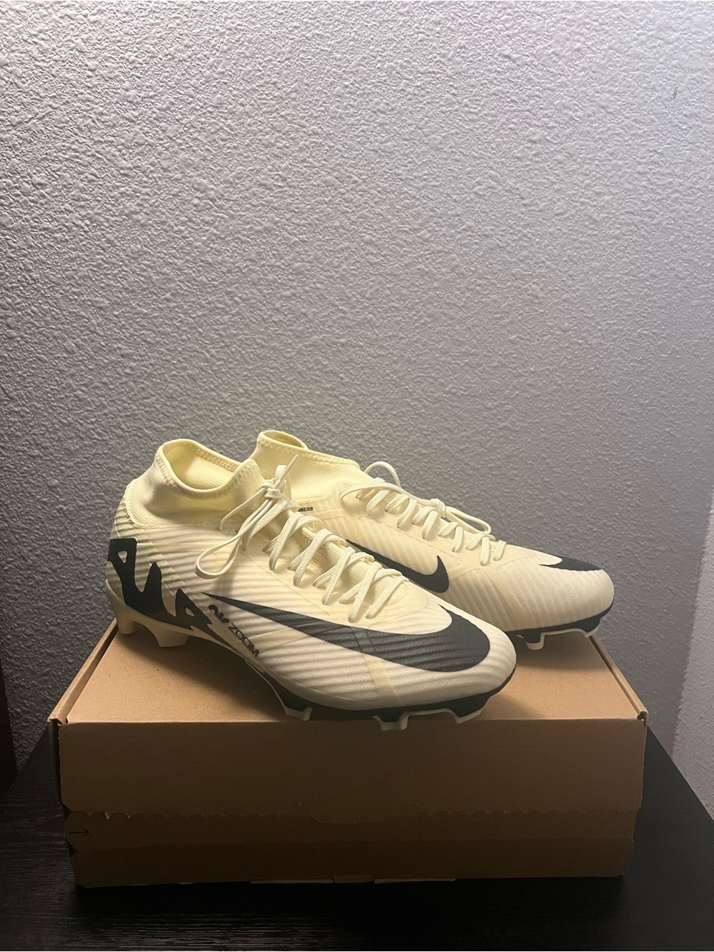 Nike Light Yellow Soccer Cleats with Black Swoosh